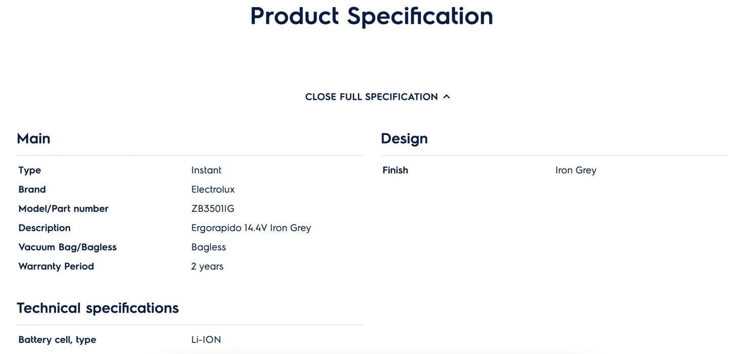 Electrolux Ergorapido 2 in 1 Stick Vacuum Cleaner, Iron Grey - LX2001 - Homewares, Outdoor, Phone Accessories, Cases, Speakers, Headphones + More -