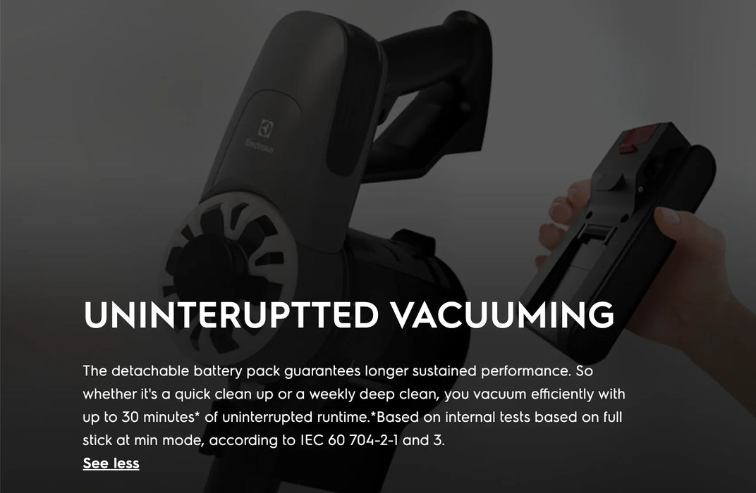 Electrolux UltimateHome 300 stick vacuum cleaner - Ice white - LX2001 - Homewares, Outdoor, Phone Accessories, Cases, Speakers, Headphones + More -