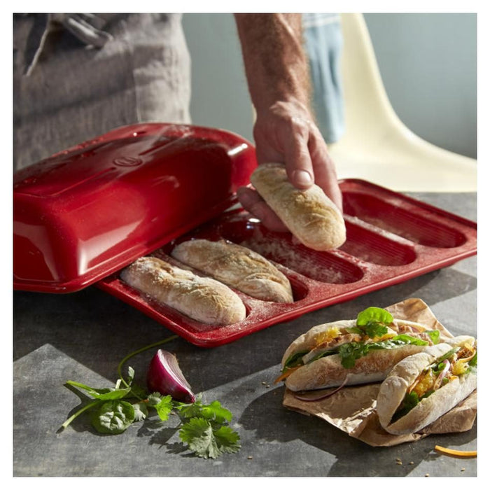 Emile Henry Mini-Baguettes Baker - Burgundy