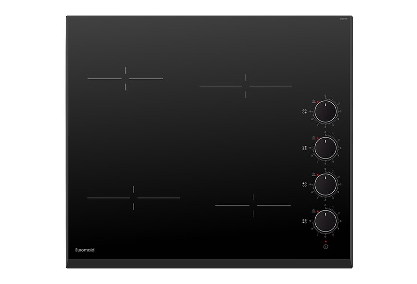 Euromaid 60cm 4 Zone Ceramic Cooktop Knob Control
