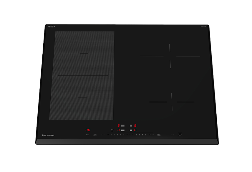 Euromaid 60cm 4 Zone Induction Cooktop Flex Zone ECO Shift