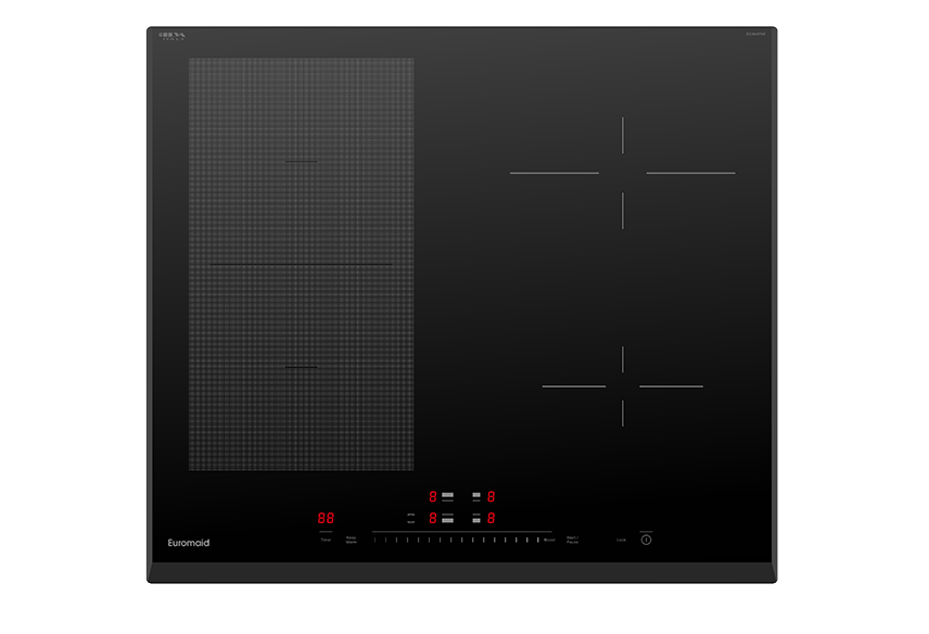 Euromaid 60cm 4 Zone Induction Cooktop Flex Zone ECO Shift