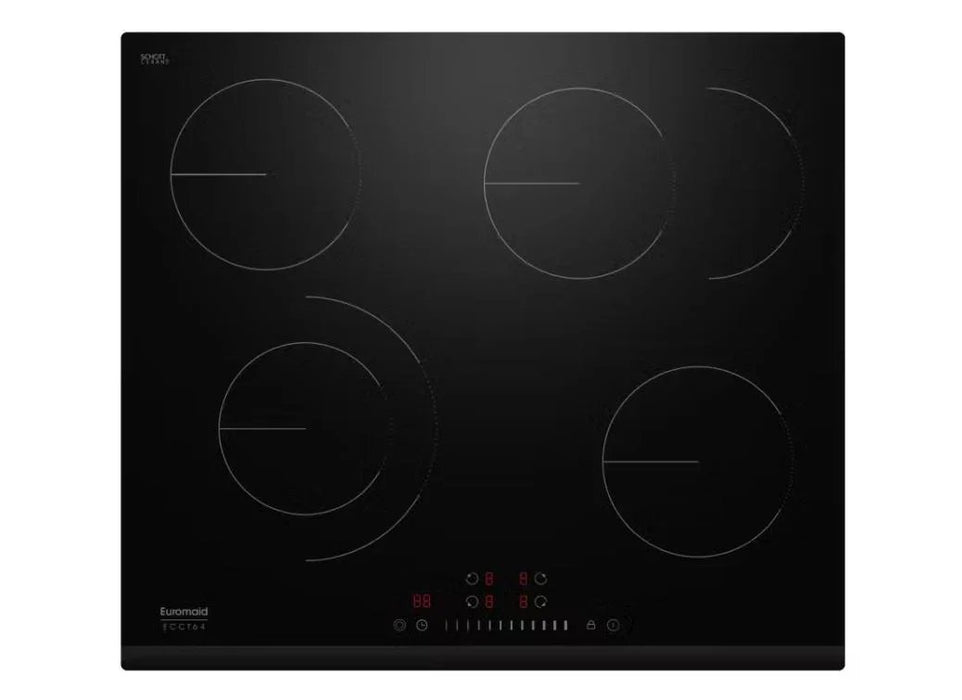 Euromaid 60cm Ceramic Cooktop with 4 Zones and Slide Touch Control Black ECCT64 - LX2001 - Homewares, Outdoor, Phone Accessories, Cases, Speakers, Headphones + More -