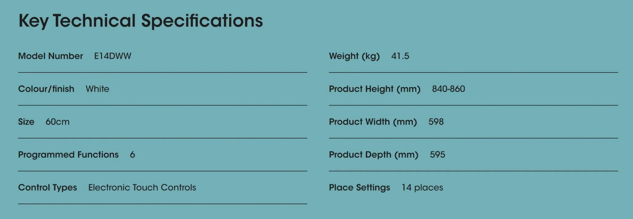 Euromaid 60cm Freestanding Dishwasher With 14 Place Settings - White E14DWW - LX2001 - Homewares, Outdoor, Phone Accessories, Cases, Speakers, Headphones + More -