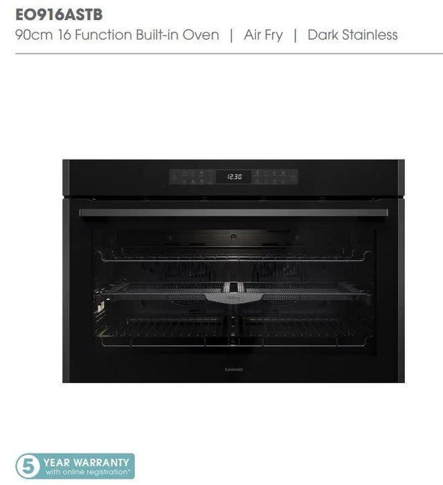 Euromaid 900mm 16-Function Built-in Oven with Air Fry - Dark Stainless - LX2001 - Homewares, Outdoor, Phone Accessories, Cases, Speakers, Headphones + More -