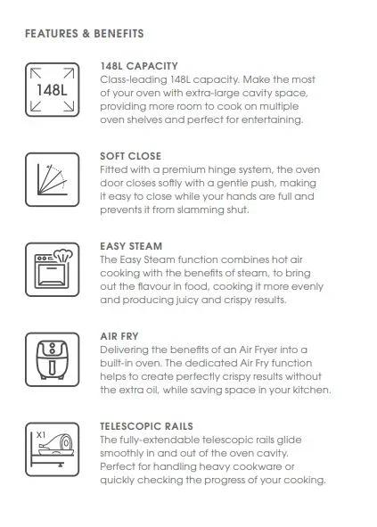 Euromaid 900mm 16-Function Built-in Oven with Air Fry - Dark Stainless - LX2001 - Homewares, Outdoor, Phone Accessories, Cases, Speakers, Headphones + More -