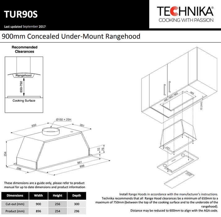 Euromaid 90cm Concealed Undermount Rangehood - LX2001 - Homewares, Outdoor, Phone Accessories, Cases, Speakers, Headphones + More -