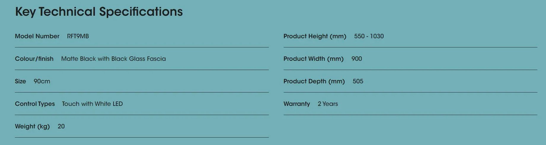 Euromaid 90cm Deluxe Flat Canopy Rangehood, Matte Black - LX2001 - Homewares, Outdoor, Phone Accessories, Cases, Speakers, Headphones + More -