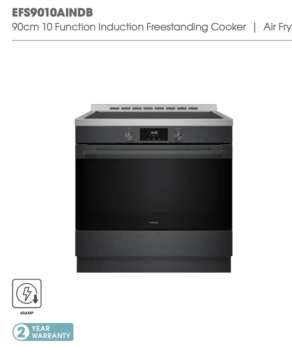 Euromaid 90cm Freestanding with Induction Cooktop - Dark Stainless Steel EFS9010AINDB - LX2001 - Homewares, Outdoor, Phone Accessories, Cases, Speakers, Headphones + More -