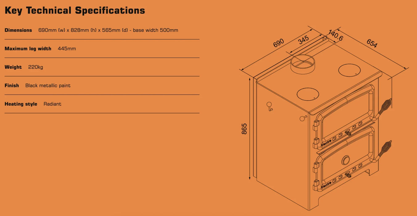 Fireplace Oven Nectre NBBO Big Bakers Oven w/ Water Booster / Wet Back Flue Kit - LX2001 - Homewares, Outdoor, Phone Accessories, Cases, Speakers, Headphones + More -