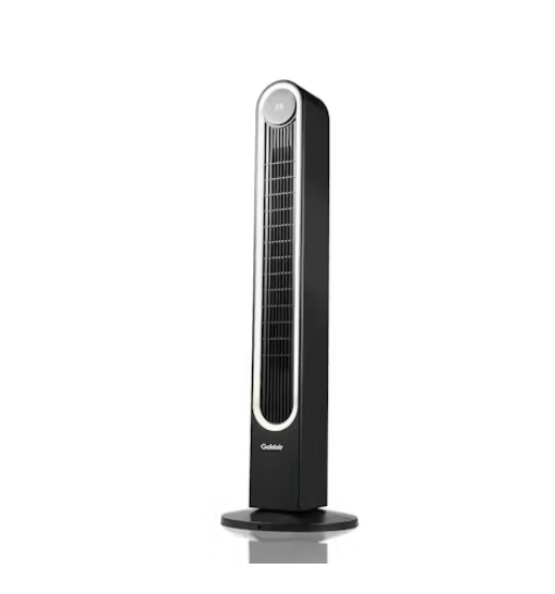 Goldair 106cm Tower Fan with Light - Black