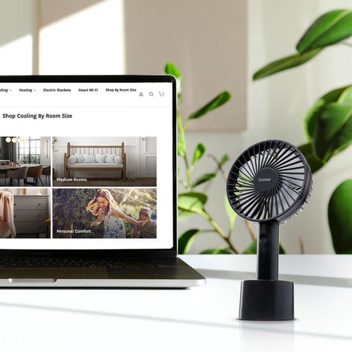 Goldair 10cm Rechargeable Handheld Fan - LX2001 - Homewares, Outdoor, Phone Accessories, Cases, Speakers, Headphones + More -