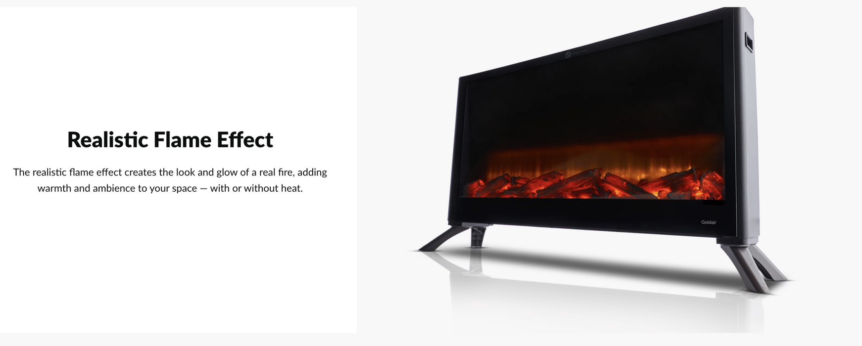 Goldair 2000W Flame Effect Convector Heater Fireplace GFE500