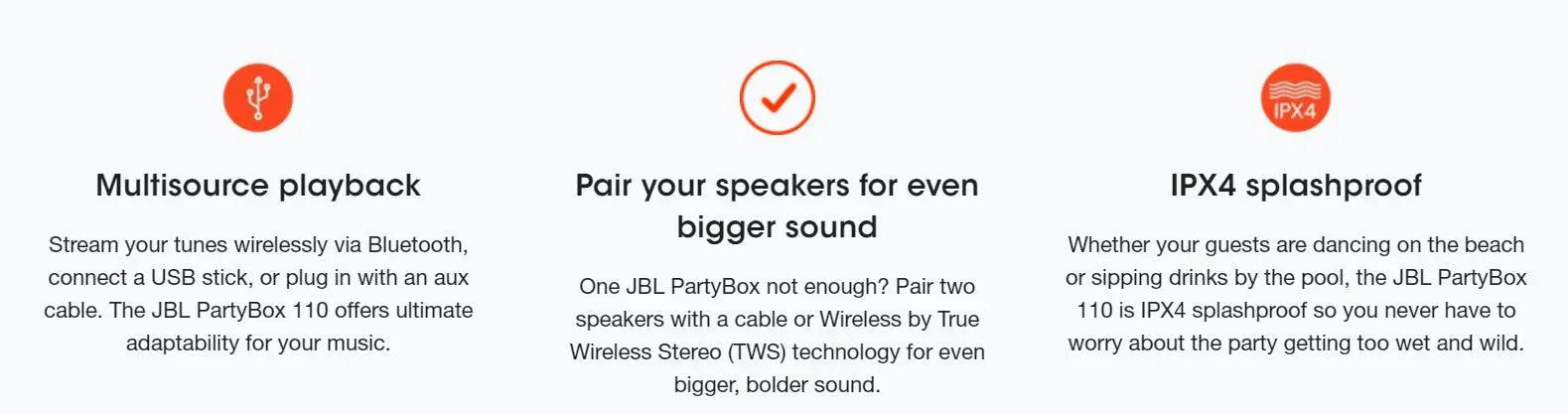 JBL PartyBox 110 Portable Bluetooth Speaker - LX2001 - Homewares, Outdoor, Phone Accessories, Cases, Speakers, Headphones + More -