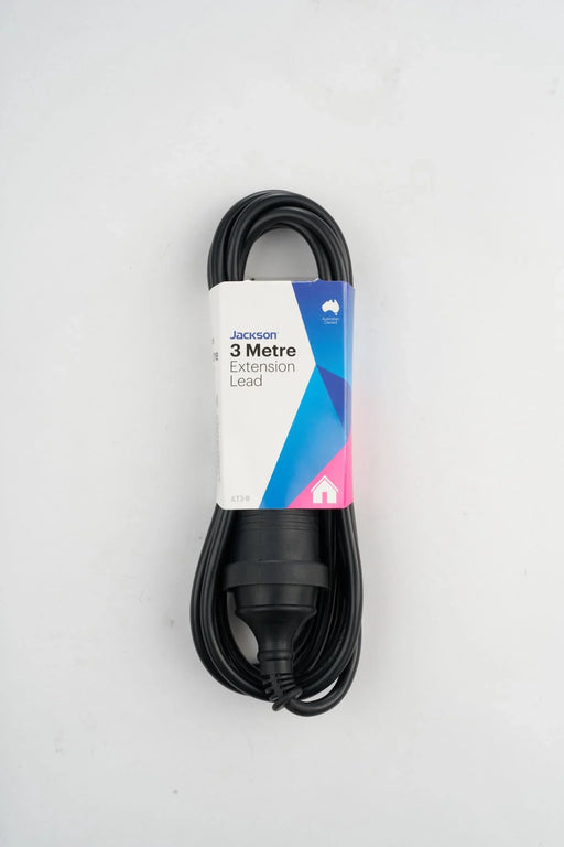 Jackson 3M Power Extension Cord Lead Black - LX2001 - Homewares, Outdoor, Phone Accessories, Cases, Speakers, Headphones + More -