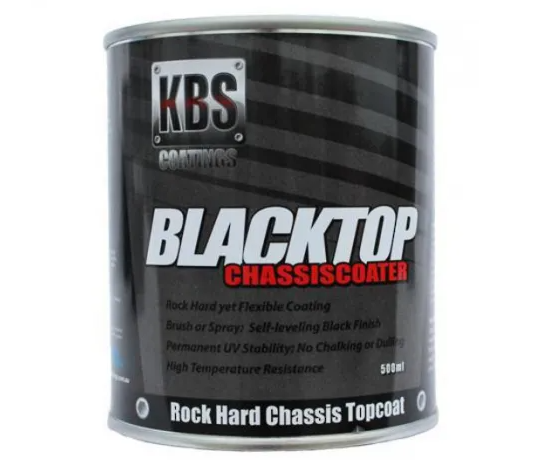 KBS Blacktop Permanent UV Top Coat Chassis Coater Gloss Black 500ML 8301