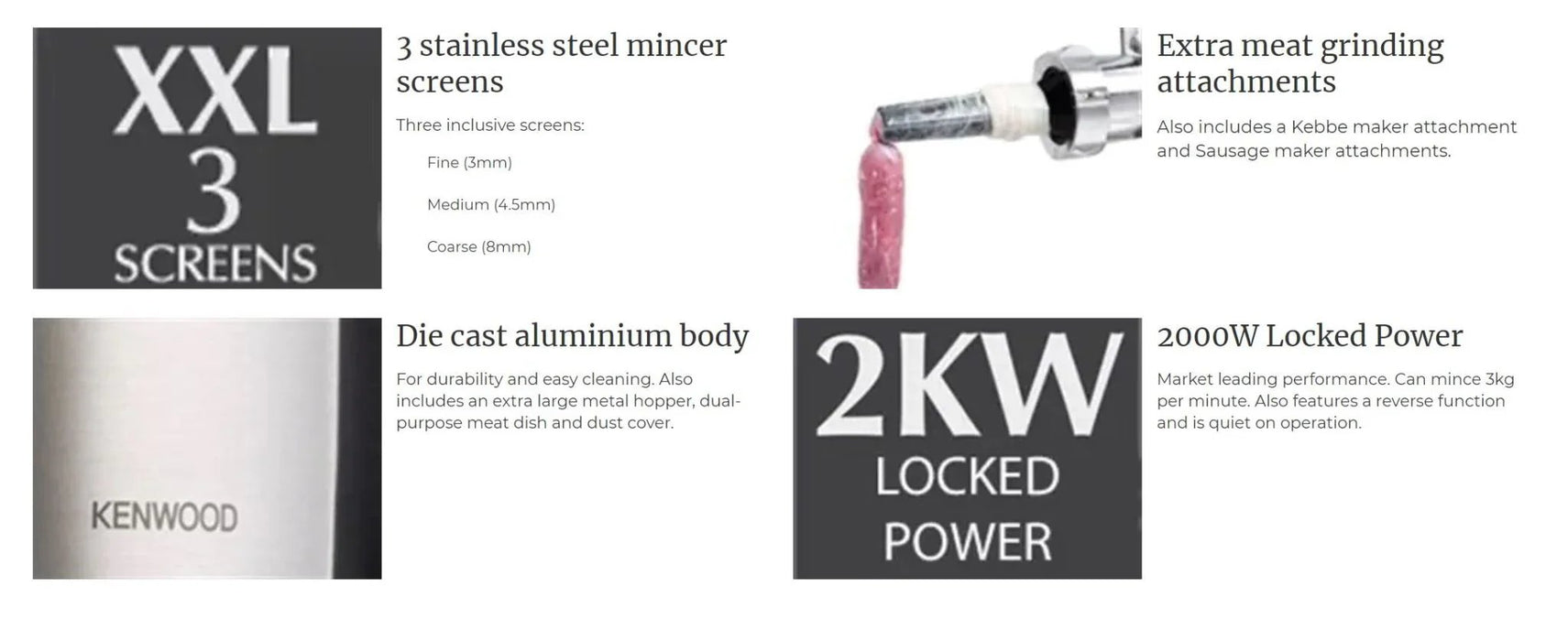 Kenwood Pro Meat Grinder Mincer MG700 5011423147680 - LX2001 - Homewares, Outdoor, Phone Accessories, Cases, Speakers, Headphones + More -