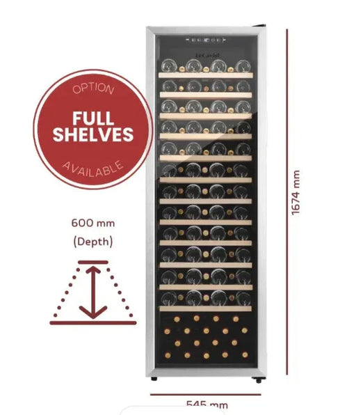 LeCavist 168 Bottle Single Zone Wine Cabinet - Stainless Steel - LX2001 - Homewares, Outdoor, Phone Accessories, Cases, Speakers, Headphones + More -
