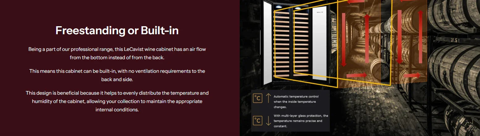 LeCavist 188 Bottle Dual Zone Side by Side Black Wine Fridge Cabinet - LX2001 - Homewares, Outdoor, Phone Accessories, Cases, Speakers, Headphones + More -