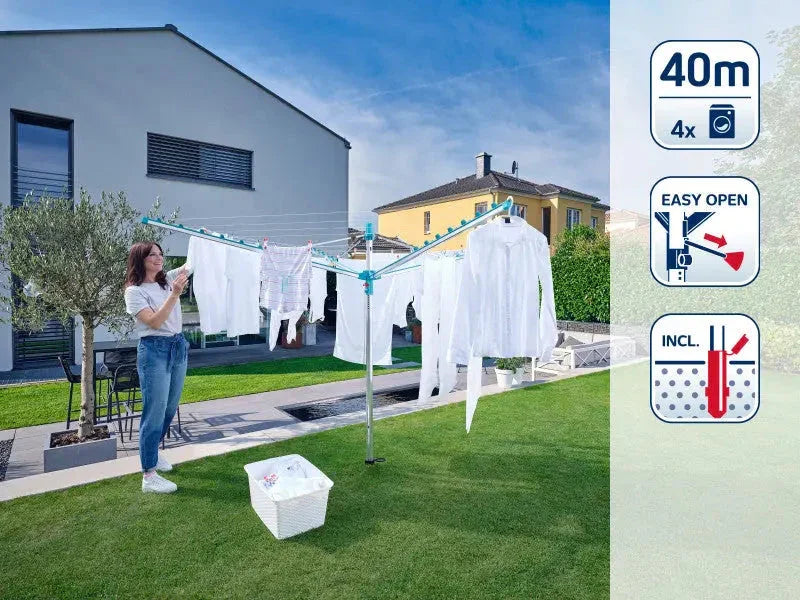 Leifheit Linomatic 400 Easy Rotary Clothes Dryer - LX2001 - Homewares, Outdoor, Phone Accessories, Cases, Speakers, Headphones + More -