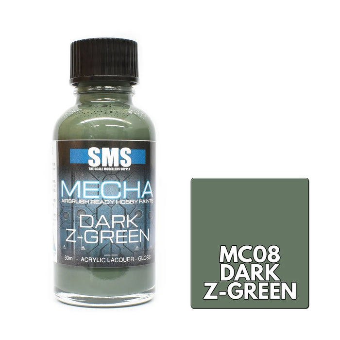 Sms Airbrush Paint Acrylic Lacquer Mecha Dark Z-Green 30Ml