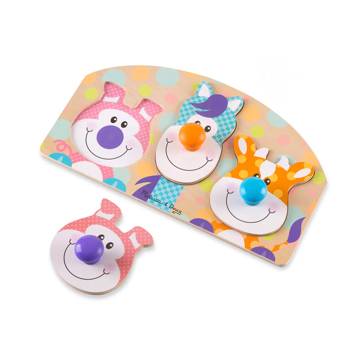 First Play Wooden Jumbo Knob Farm Animal Puzzle - LX2001 - Homewares, Outdoor, Phone Accessories, Cases, Speakers, Headphones + More -