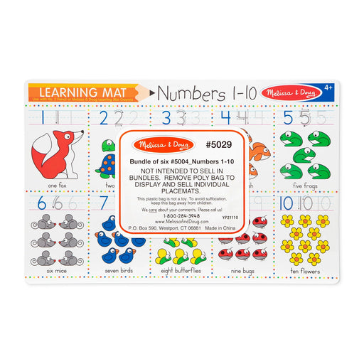 Numbers 1-10 Write-A-Mat (Bundle of 6) - LX2001 - Homewares, Outdoor, Phone Accessories, Cases, Speakers, Headphones + More -