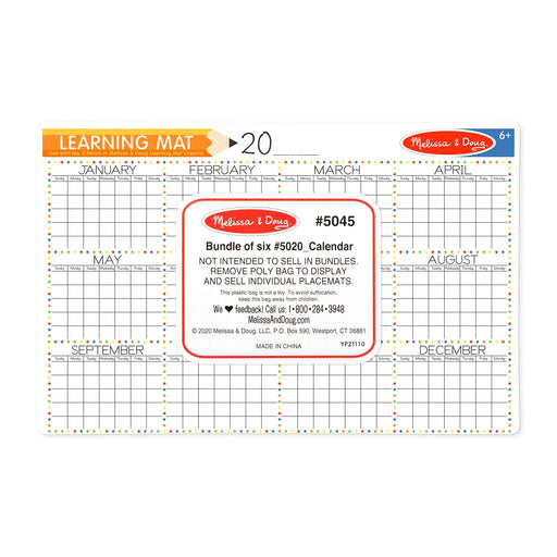 Calendar Learning Mat (Bundle of 6) - LX2001 - Homewares, Outdoor, Phone Accessories, Cases, Speakers, Headphones + More -