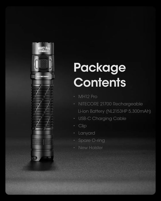 Nitecore Mh12Pro 3300 Lumen Uhi Usb-C Tactical Flashlight 505 Yards Throw - LX2001 - Homewares, Outdoor, Phone Accessories, Cases, Speakers, Headphones + More -