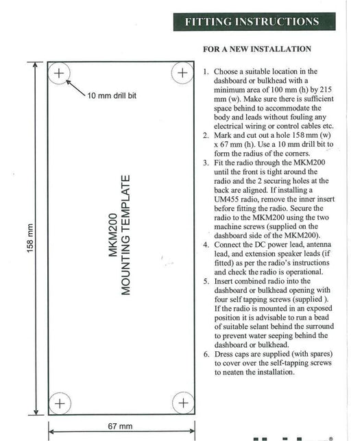 Uniden Flush Mount Bracket for UM455 UM355 UM385 and UM255 VHF UHF Marine Radios - LX2001 - Homewares, Outdoor, Phone Accessories, Cases, Speakers, Headphones + More -