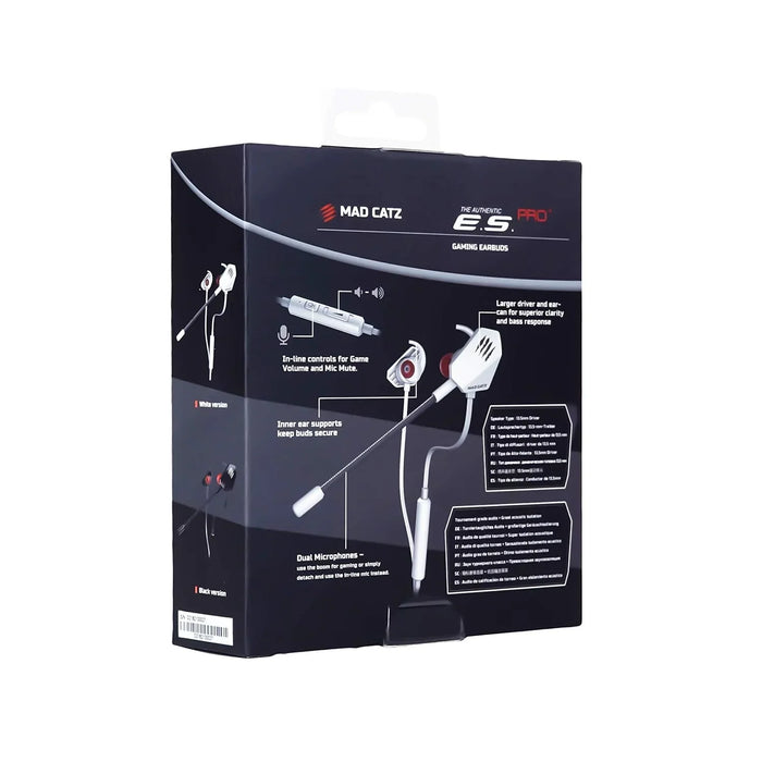 Mad Catz E.S. PRO + Gaming Earbuds Earphones Headset - White - LX2001 - Homewares, Outdoor, Phone Accessories, Cases, Speakers, Headphones + More -