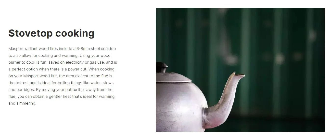 Masport Akaroa Fireplace Freestanding radiant wood fire with Ash Pan - LX2001 - Homewares, Outdoor, Phone Accessories, Cases, Speakers, Headphones + More -