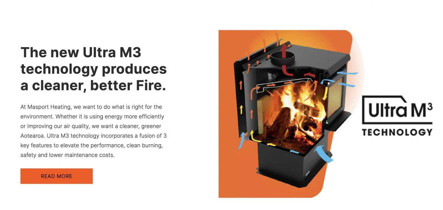 Masport Akaroa Mk II Wood Fire Fireplace Ash Pan w/ Flue Kit Package - LX2001 - Homewares, Outdoor, Phone Accessories, Cases, Speakers, Headphones + More -