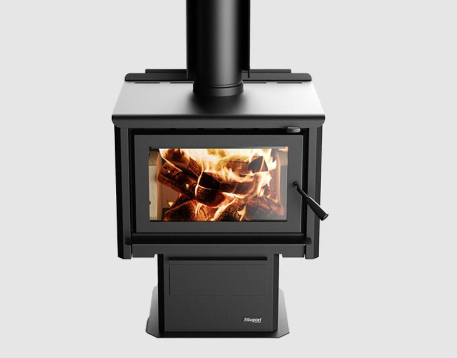 Masport Kaituna Fireplace Freestanding Low Emissions Wood Fire Ash Pan + Flue