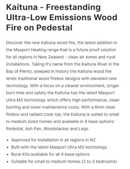 Masport Kaituna Fireplace Freestanding Ultra-Low Emissions Wood Fire on Pedestal - LX2001 - Homewares, Outdoor, Phone Accessories, Cases, Speakers, Headphones + More -