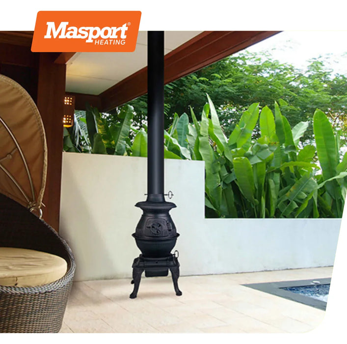 Masport Klondike Potbelly Stove Fireplace - LX2001 - Homewares, Outdoor, Phone Accessories, Cases, Speakers, Headphones + More -