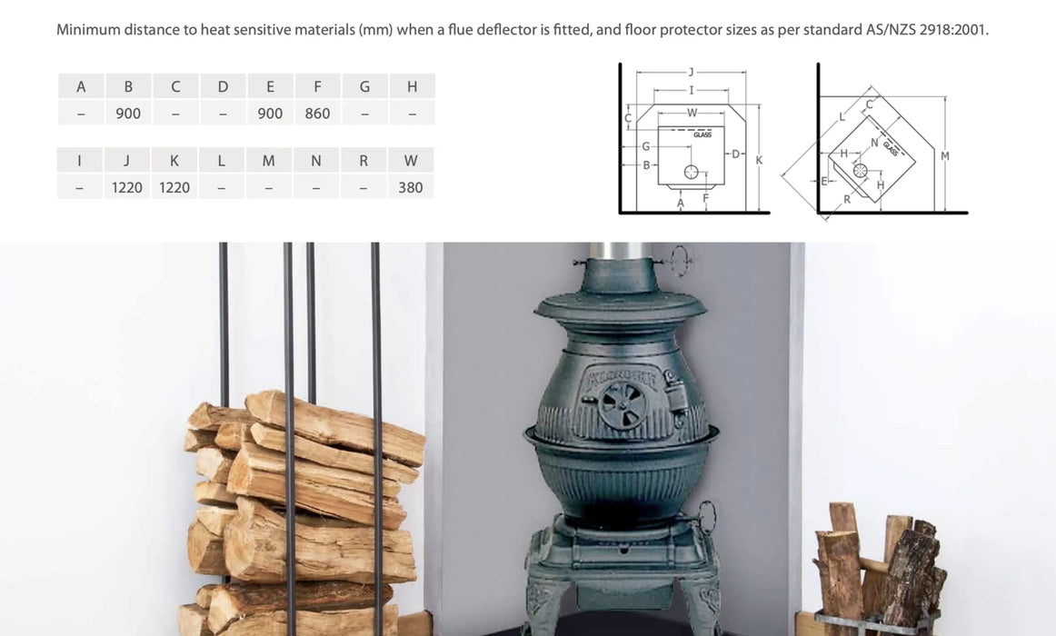 Masport Klondike Potbelly Stove Fireplace - LX2001 - Homewares, Outdoor, Phone Accessories, Cases, Speakers, Headphones + More -