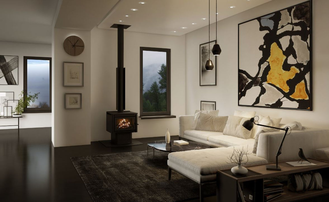 Masport Waimakariri Freestanding Fireplace wood fire w ash pan + Flue