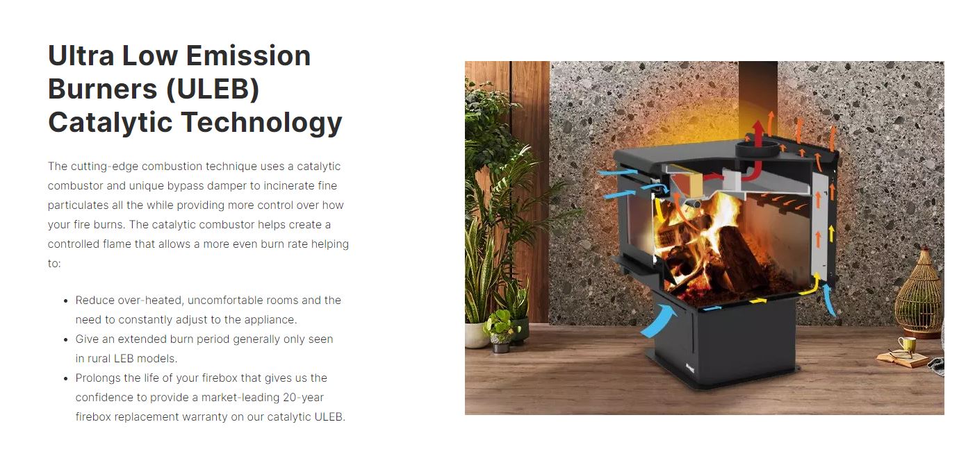 Masport Waimakariri Freestanding Fireplace wood fire w ash pan + Flue