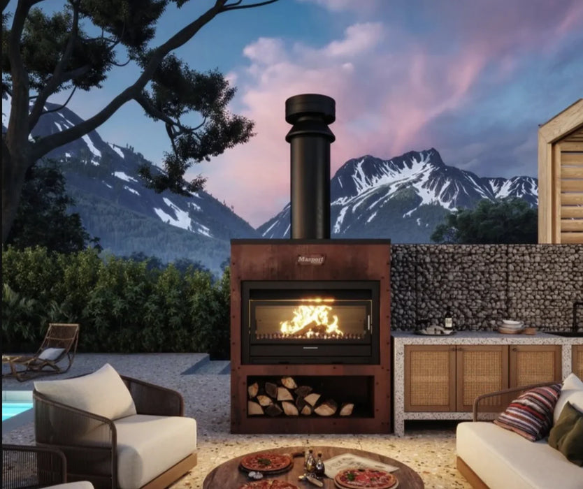 Matakana 1200 Corten Cabinet With Flue (Includes Fire, Corten Flatpack & Flue Kit) - LX2001 - Homewares, Outdoor, Phone Accessories, Cases, Speakers, Headphones + More -