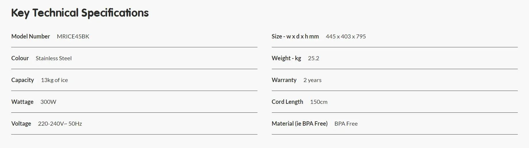 Morphy Richards 45kg Commercial Stainless Steel Ice Maker MRICE45BK - LX2001 - Homewares, Outdoor, Phone Accessories, Cases, Speakers, Headphones + More -