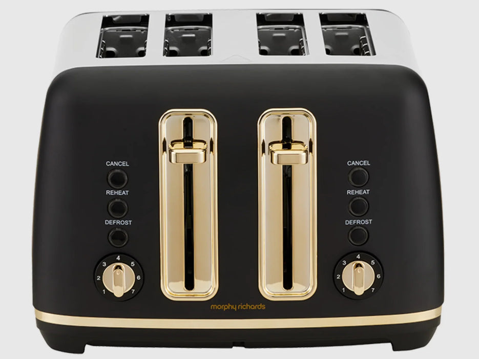 Morphy Richards Ascend Soft Gold 4-Slice Toaster - Satin Black MRSGT4B - LX2001 - Homewares, Outdoor, Phone Accessories, Cases, Speakers, Headphones + More -
