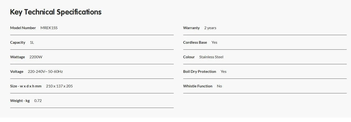 Morphy Richards Equip 1L Jug Kettle Stainless Steel MREK1SS - LX2001 - Homewares, Outdoor, Phone Accessories, Cases, Speakers, Headphones + More -