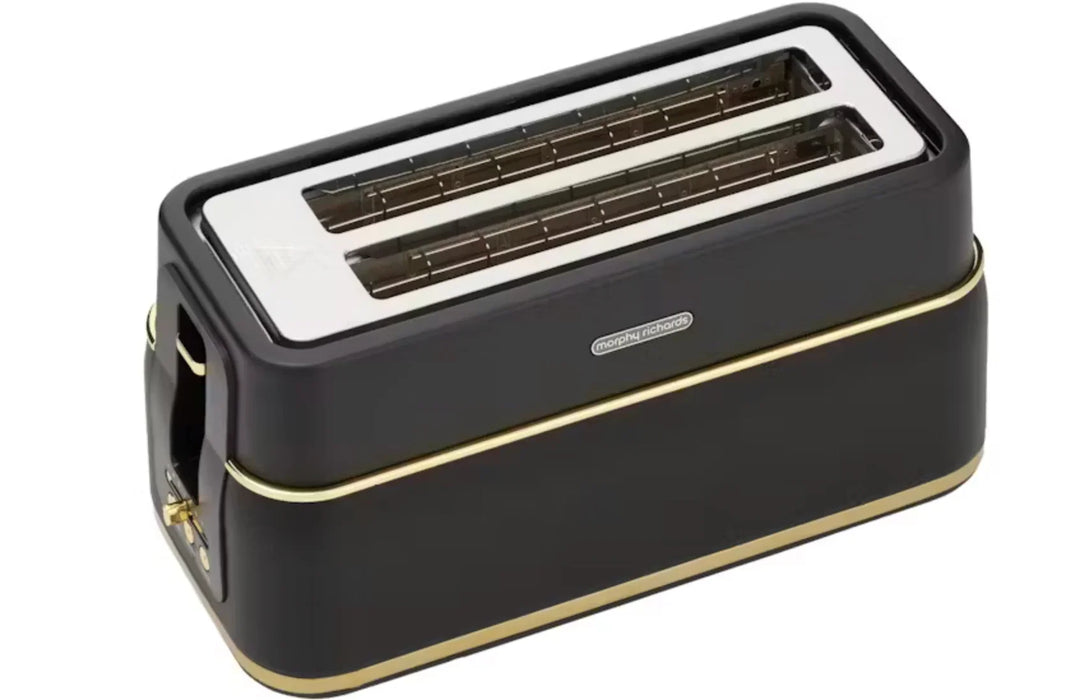 Morphy Richards Signature Soft Gold 4 Slice Long Slot Toaster - Matte Black - LX2001 - Homewares, Outdoor, Phone Accessories, Cases, Speakers, Headphones + More -