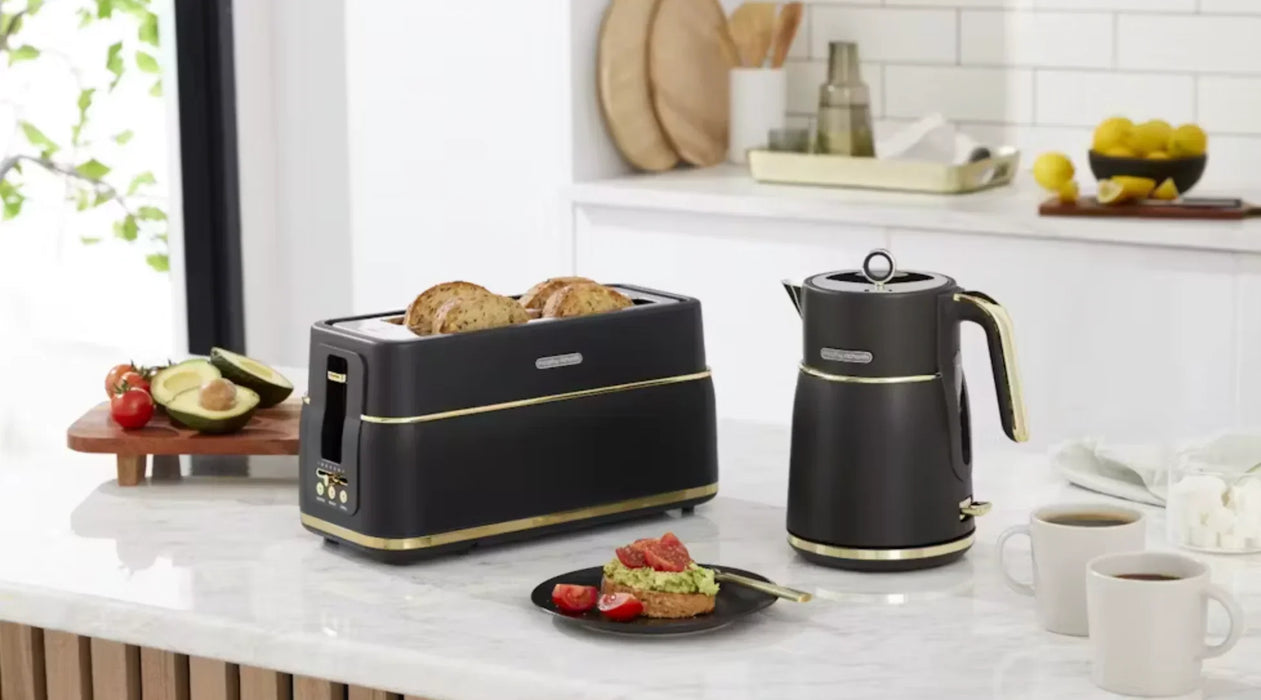Morphy Richards Signature Soft Gold 4 Slice Long Slot Toaster - Matte Black - LX2001 - Homewares, Outdoor, Phone Accessories, Cases, Speakers, Headphones + More -