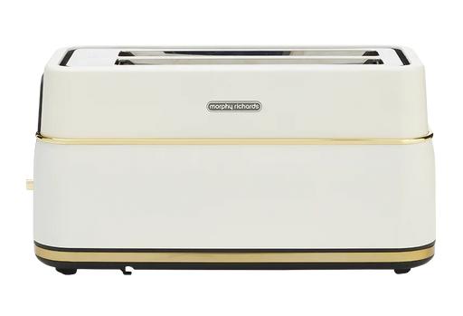 Morphy Richards Signature Soft Gold 4 Slice Long Slot Toaster - Matte White - LX2001 - Homewares, Outdoor, Phone Accessories, Cases, Speakers, Headphones + More -