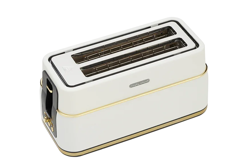 Morphy Richards Signature Soft Gold 4 Slice Long Slot Toaster - Matte White - LX2001 - Homewares, Outdoor, Phone Accessories, Cases, Speakers, Headphones + More -