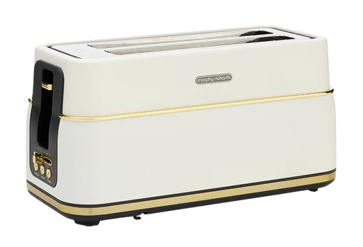Morphy Richards Signature Soft Gold 4 Slice Long Slot Toaster - Matte White - LX2001 - Homewares, Outdoor, Phone Accessories, Cases, Speakers, Headphones + More -