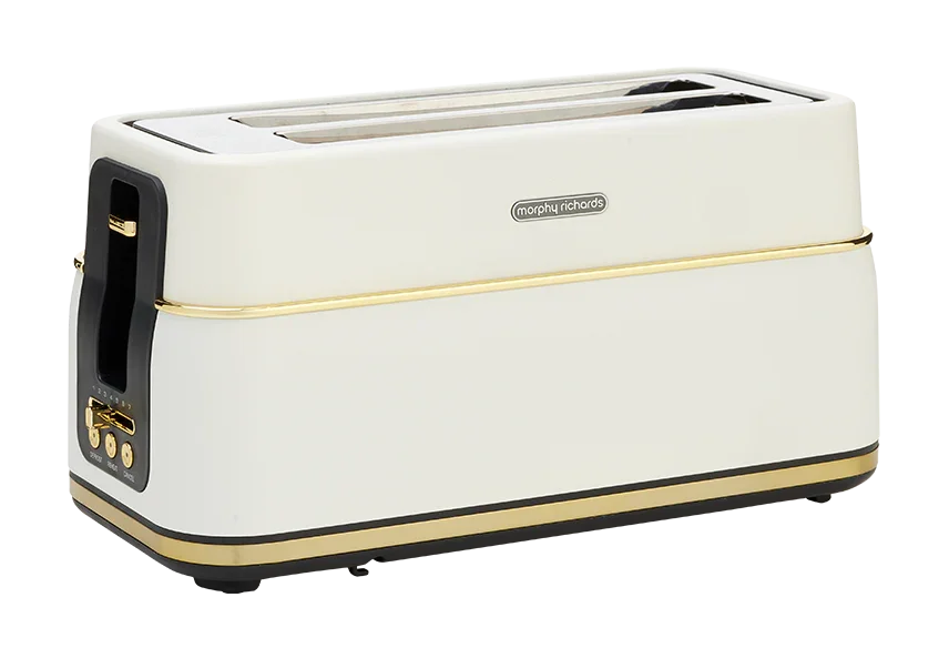 Morphy Richards Signature Soft Gold 4 Slice Long Slot Toaster - Matte White - LX2001 - Homewares, Outdoor, Phone Accessories, Cases, Speakers, Headphones + More -