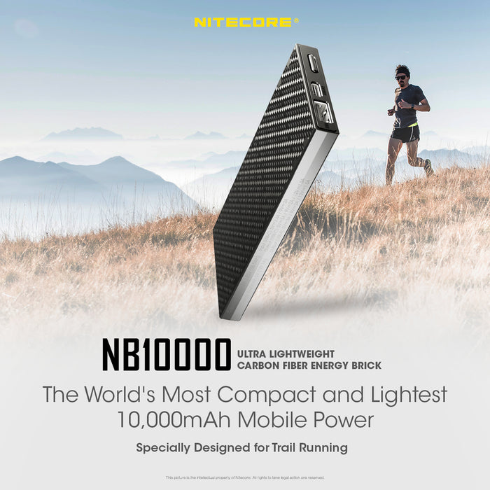 Nitecore 10000Mah Powerbank Ultra Lightweight Carbon Fiber Energy Brick